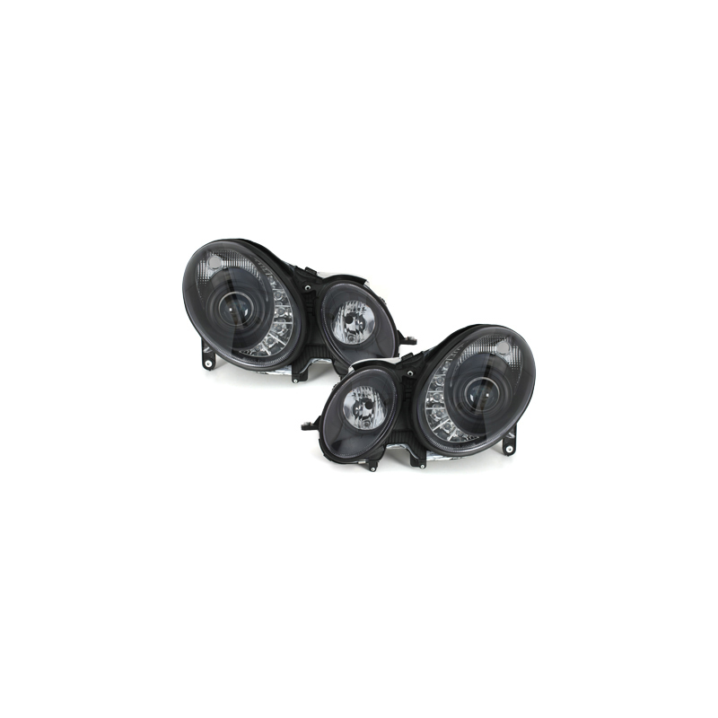 Phares a LED DRL Mercedes B. W211 E-Klasse 02-06 Noir