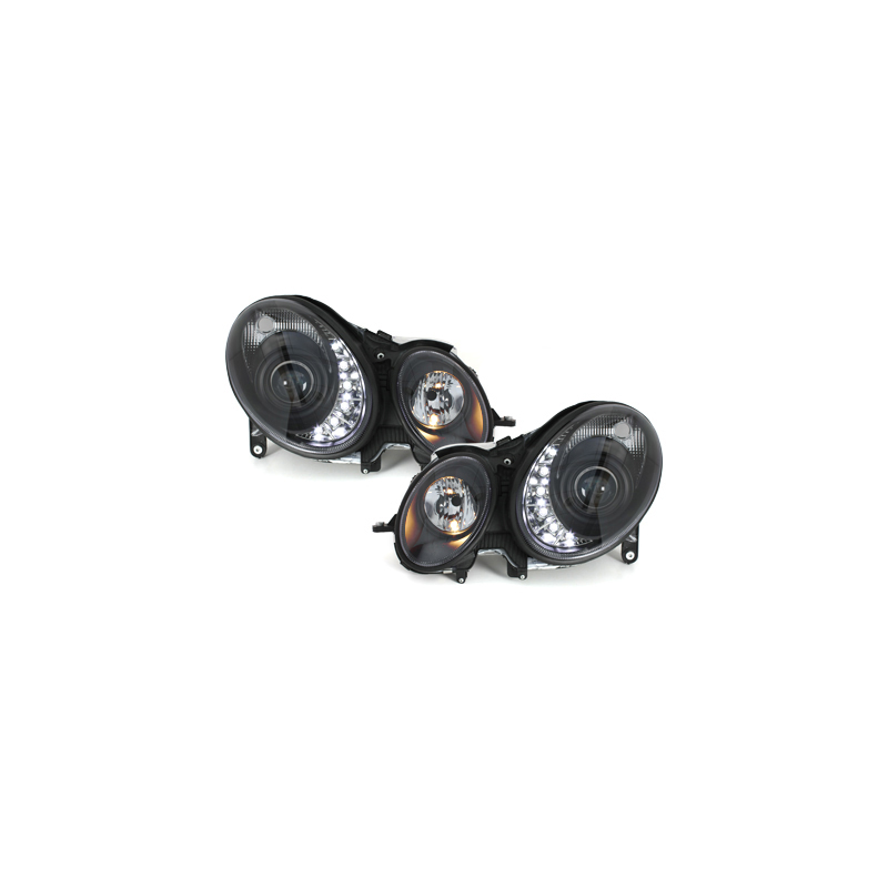 Phares a LED DRL Mercedes B. W211 02-06 _ HID  Noir