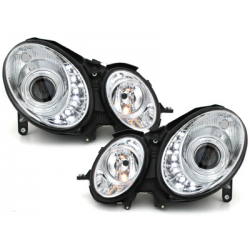 Phares a LED DRL Mercedes B. W211 02-06 _ HID  Chrome