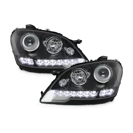 Phares a LED DRL Mercedes Benz W164 M 08+  Noir