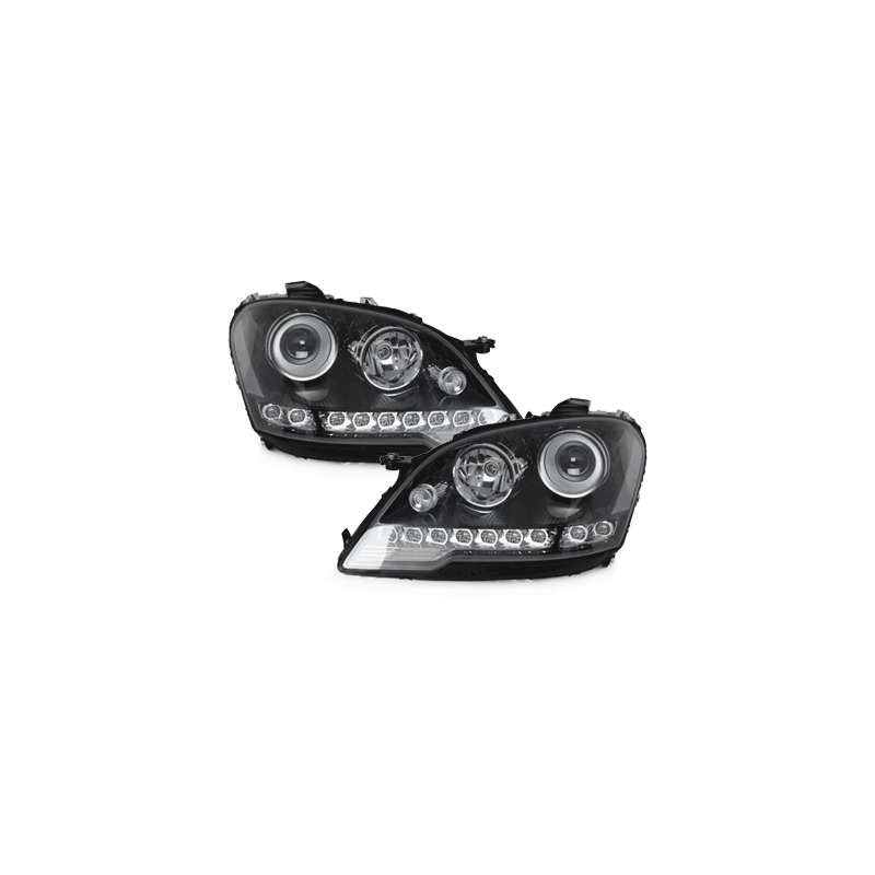 Phares a LED DRL Mercedes Benz W164 M 08+  Noir