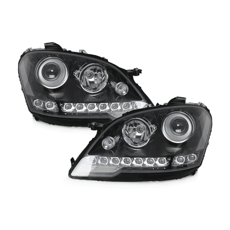 Phares a LED DRL Mercedes Benz W164 M 08+  Noir