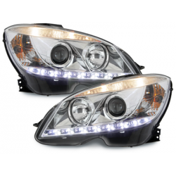Phares a LED DRL D-LITE Mercedes Benz C-Klasse W204 07-12 Chrome