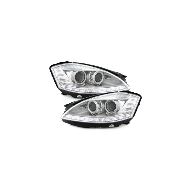 avec Feux Diurne Led Mercedes Benz W221 S-Klasse 06-08 Xénon Chrome