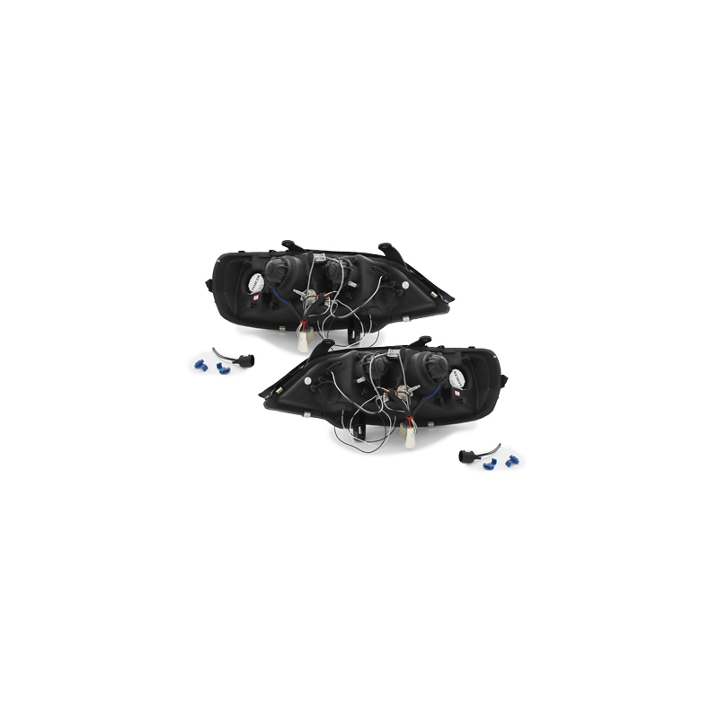 Phares Opel Astra Gauche 98-04  avec anneaux lumineux angel eyes  Chrome