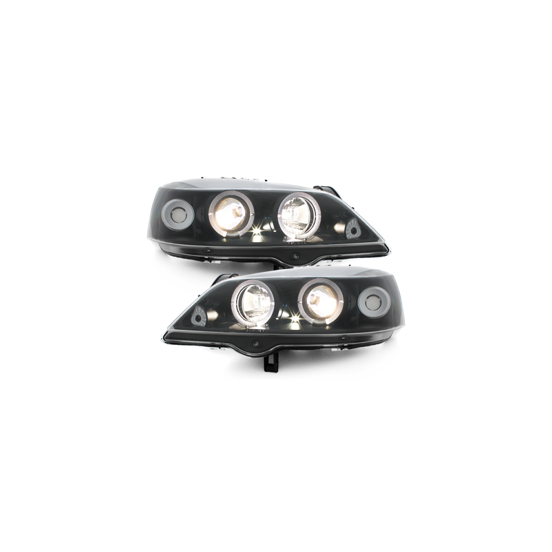 Phares Opel Astra Gauche 98-04  avec anneaux lumineux angel eyes  Noir