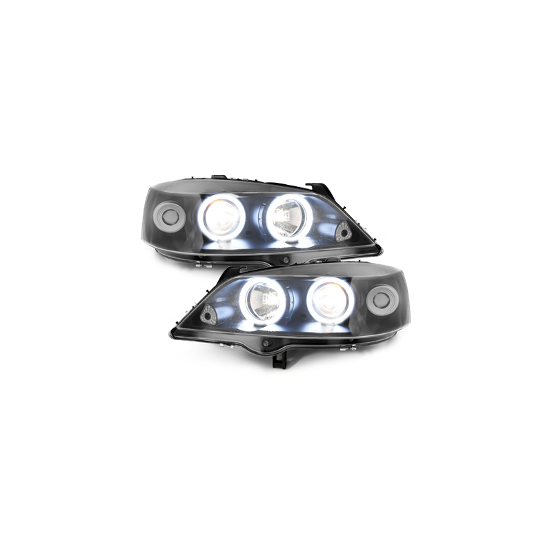 Phares Opel Astra Gauche 98-04  avec anneaux lumineux angel eyes CCFL  Noir