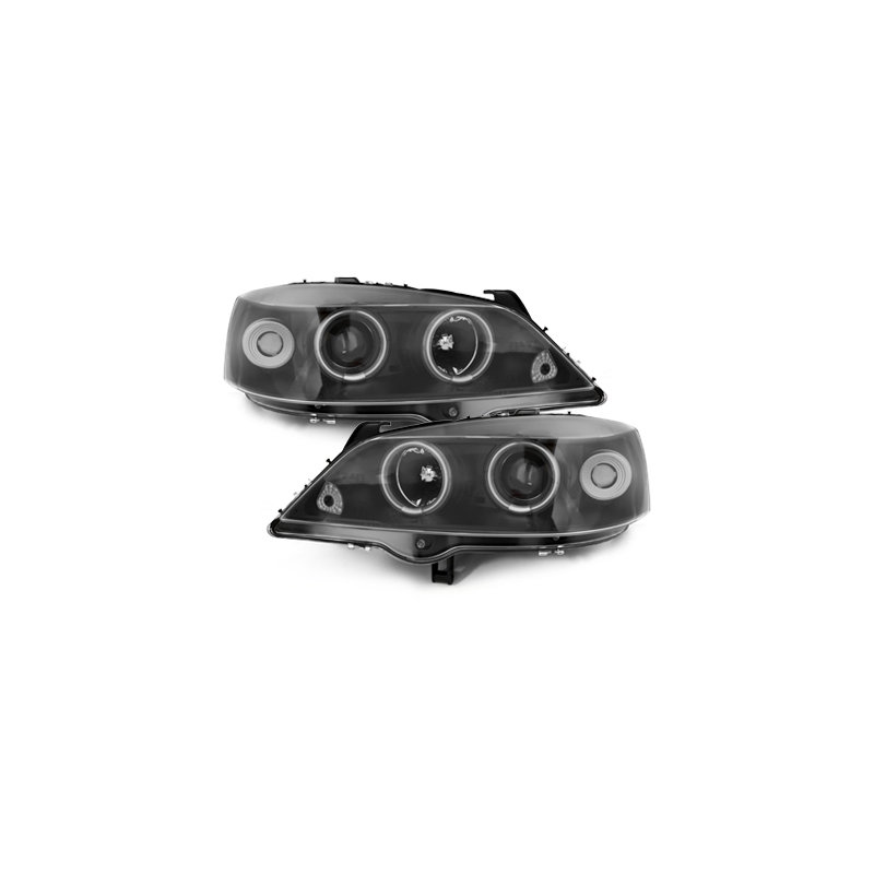 Phares Opel Astra Gauche 98-04  avec anneaux lumineux angel eyes CCFL  Noir