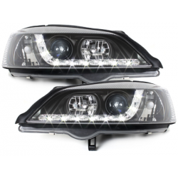 Phares DAYLINE Opel Astra Gauche 98-04  avec feux diurne LED  Noir