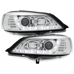 Phares DAYLINE Opel Astra Gauche 98-04  avec feux diurne LED  Chrome