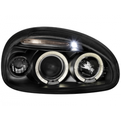Phares Opel Corsa B 3/5T 03.93-01  avec anneaux lumineux angel eyes  Noir