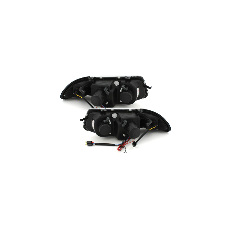 Phares Opel Astra F 91-94  avec 2 Anneaux lumineux Angel Eyes   Noir