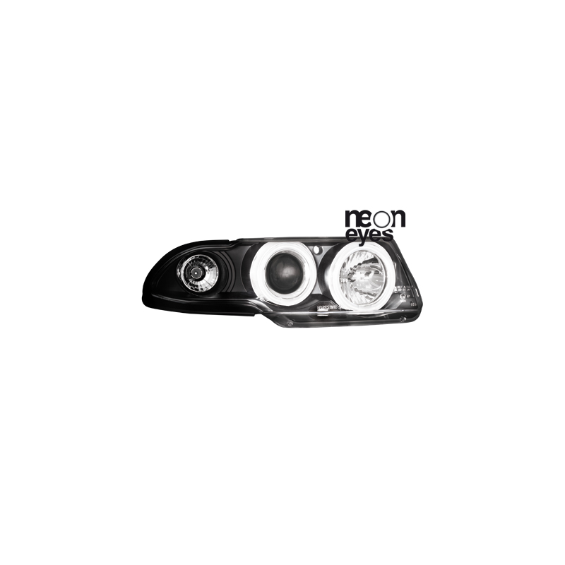 Phares Opel Astra F 95-98  avec anneaux lumineux angel eyes CCFL  Noir