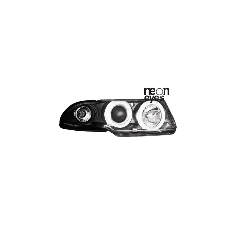 Phares Opel Astra F 95-98  avec anneaux lumineux angel eyes CCFL  Noir