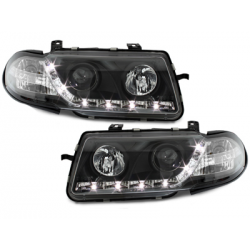 Phares DAYLINE Opel Astra F 95-98  avec feux diurne LED  Noir