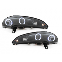 Phares Opel Tigra 94-00  avec anneaux lumineux angel eyes CCFL  Noir