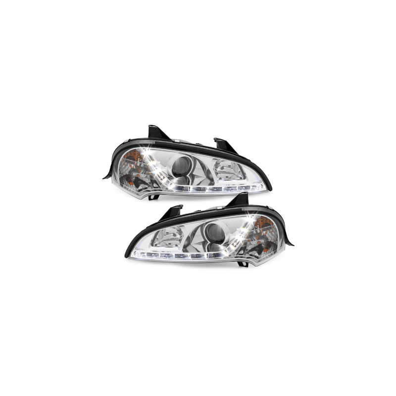 Phares DAYLINE Opel Tigra 94-00  avec feux diurne LED  Chrome