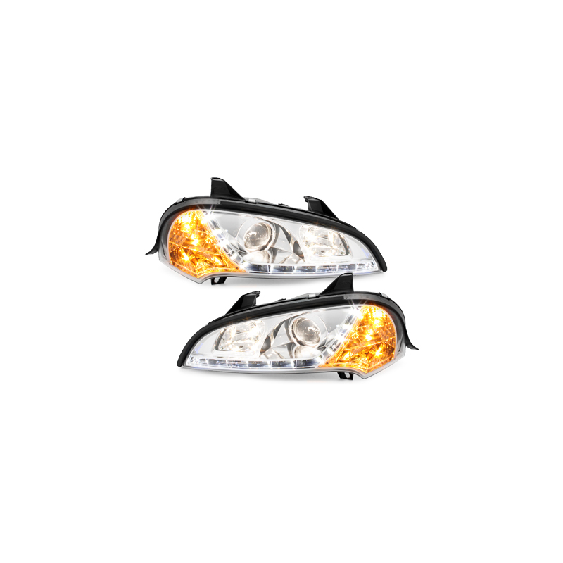 Phares DAYLINE Opel Tigra 94-00  avec feux diurne LED  Chrome