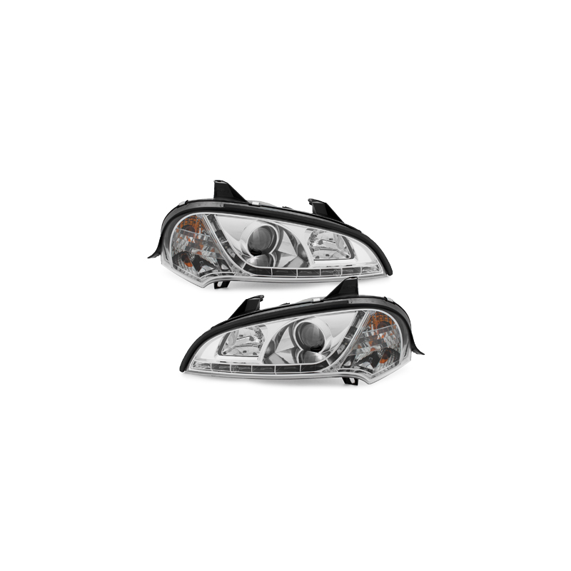 Phares DAYLINE Opel Tigra 94-00  avec feux diurne LED  Chrome