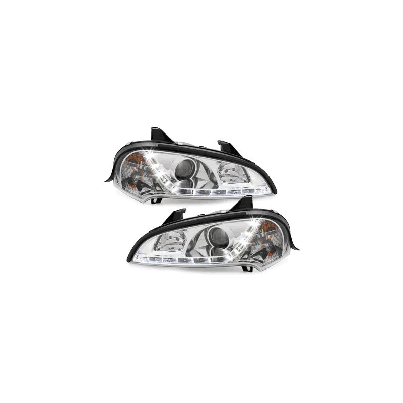 Phares DAYLINE Opel Tigra 94-00  avec feux diurne LED  Chrome