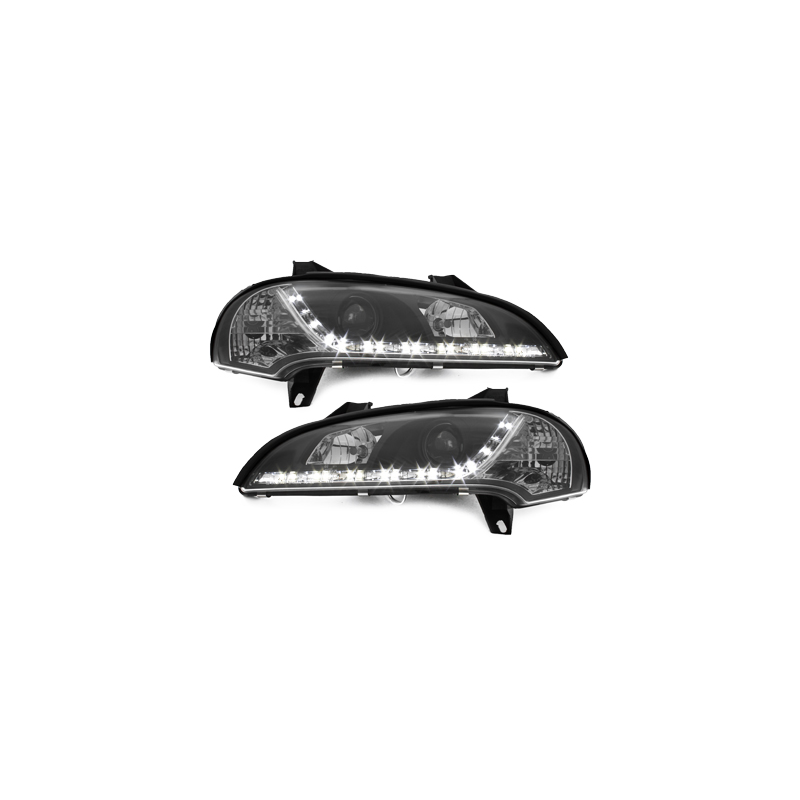 Phares DAYLINE Opel Tigra 94-00  avec feux diurne LED  Noir
