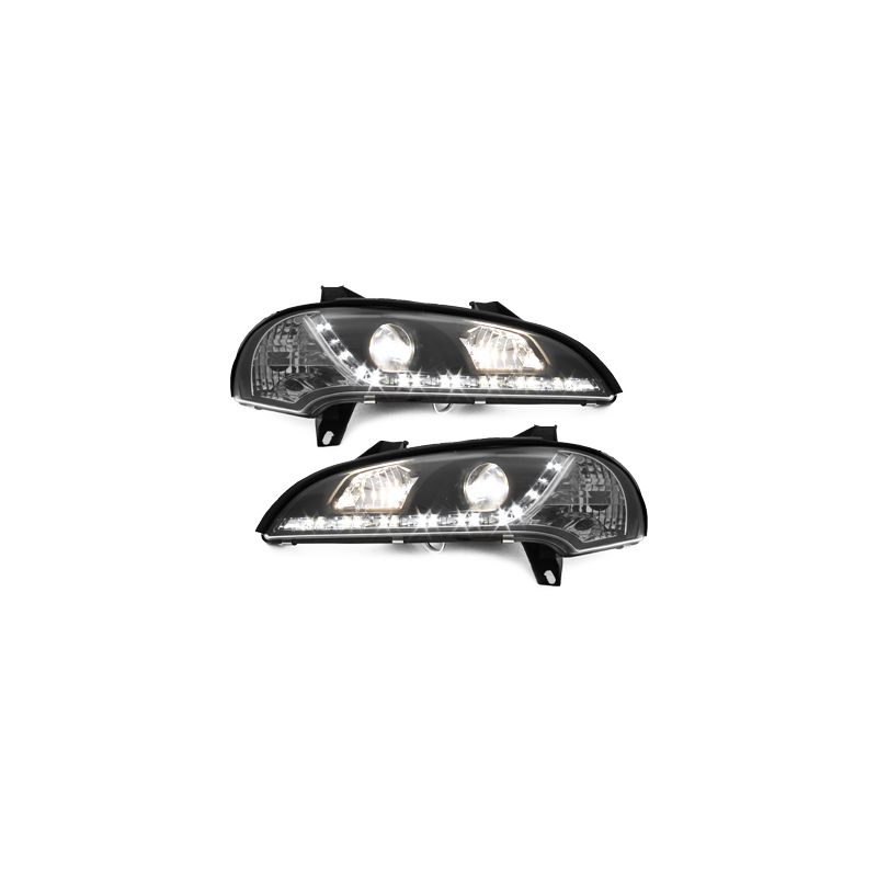 Phares DAYLINE Opel Tigra 94-00  avec feux diurne LED  Noir