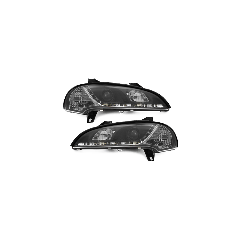 Phares DAYLINE Opel Tigra 94-00  avec feux diurne LED  Noir