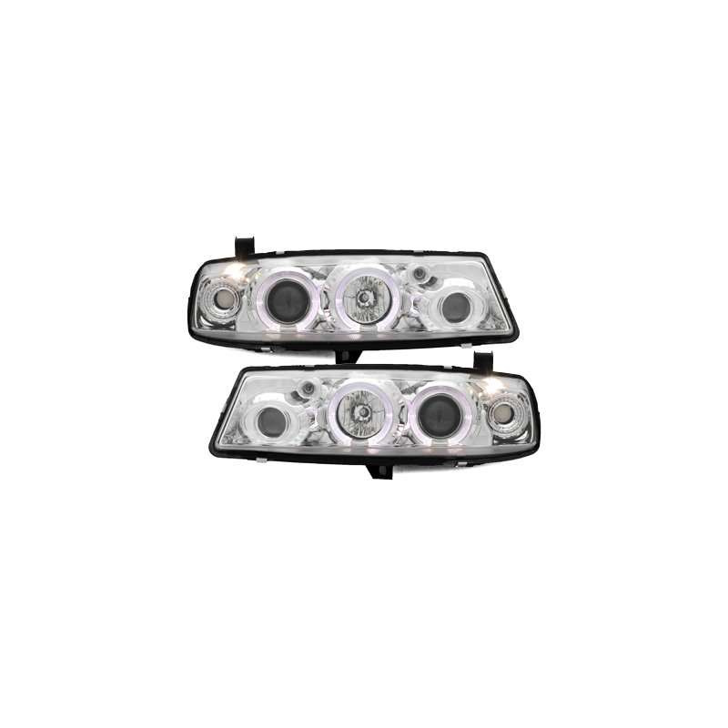 Phares Opel Calibra 90-97 avec 2 Anneaux lumineux Angel Eyes  Chrome