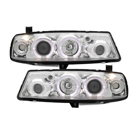 Phares Opel Calibra 90-97 avec 2 Anneaux lumineux Angel Eyes  Chrome