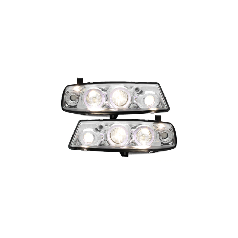 Phares Opel Calibra 90-97 avec 2 Anneaux lumineux Angel Eyes  Chrome