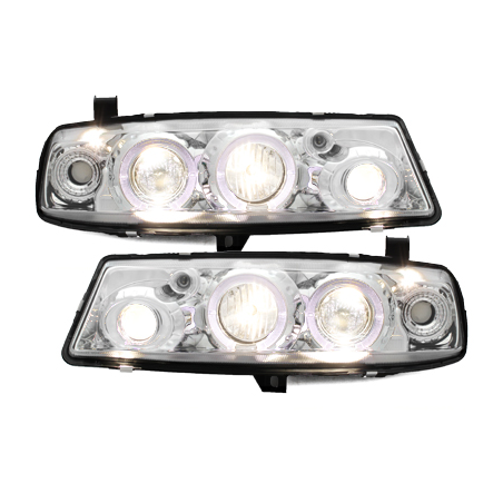 Phares Opel Calibra 90-97 avec 2 Anneaux lumineux Angel Eyes  Chrome