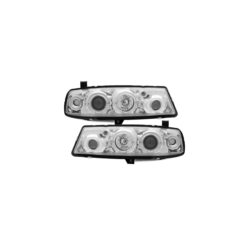 Phares Opel Calibra 90-97 avec 2 Anneaux lumineux Angel Eyes  Chrome