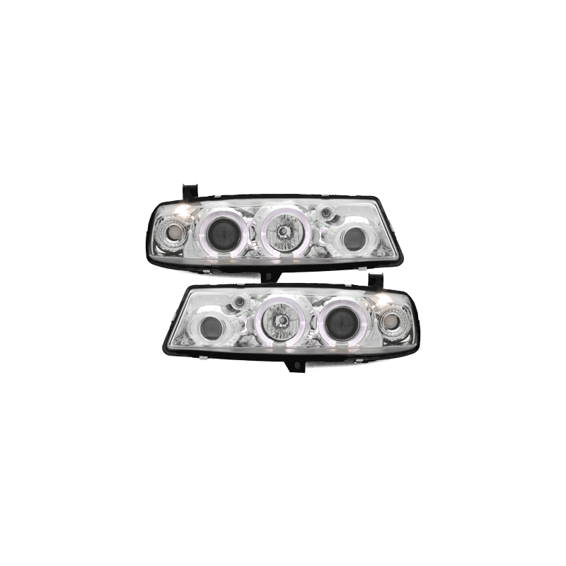 Phares Opel Calibra 90-97 avec 2 Anneaux lumineux Angel Eyes  Chrome