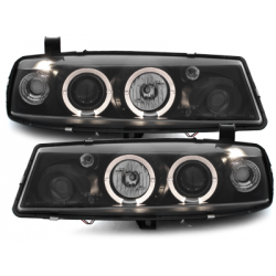 Phares Opel Calibra 90-97 avec 2 Anneaux lumineux Angel Eyes  Noir
