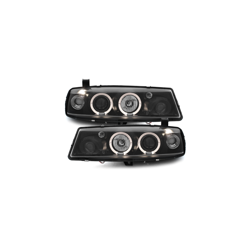 Phares Opel Calibra 90-97 avec 2 Anneaux lumineux Angel Eyes  Noir