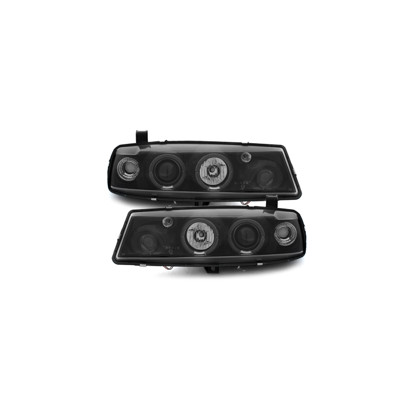 Phares Opel Calibra 90-97 avec 2 Anneaux lumineux Angel Eyes  Noir