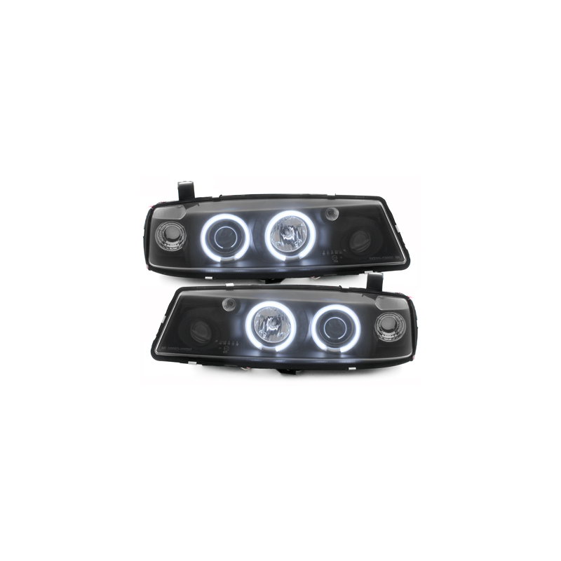 Phares Opel Calibra 90-97 avec anneaux lumineux angel eyes CCFL  Noir