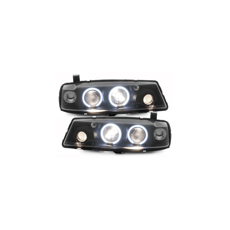 Phares Opel Calibra 90-97 avec anneaux lumineux angel eyes CCFL  Noir