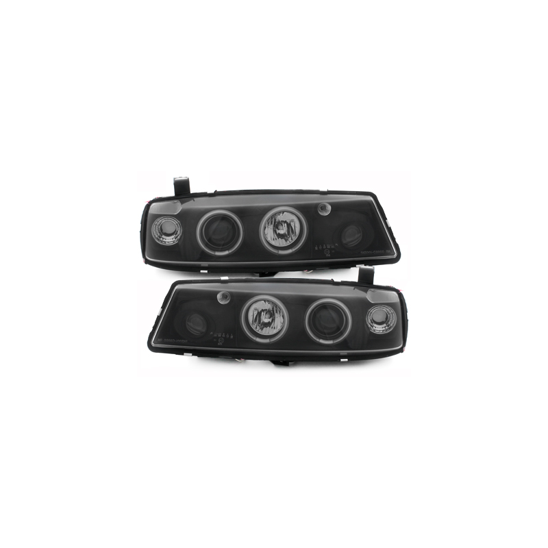 Phares Opel Calibra 90-97 avec anneaux lumineux angel eyes CCFL  Noir