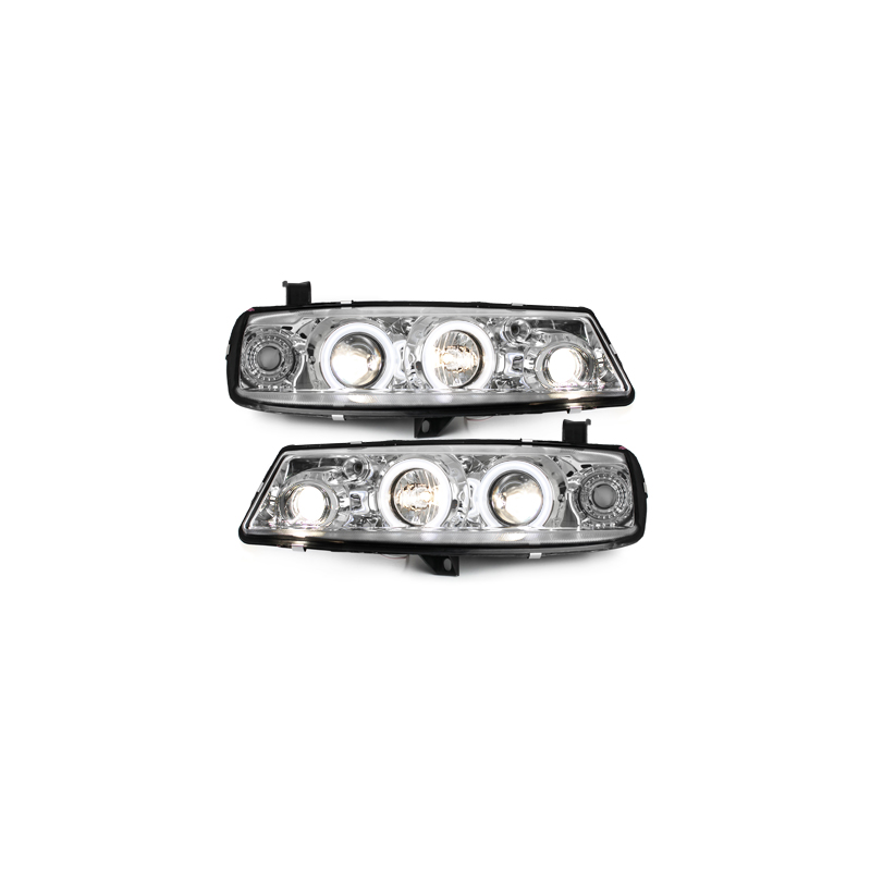 Phares Opel Calibra 90-97 avec anneaux lumineux angel eyes CCFL  Chrome