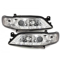 Phares DAYLINE Opel Vectra B 99-02 avec feux diurne LED  Chrome