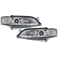 Phares DAYLINE Opel Vectra B 96-99 avec feux diurne LED  Chrome