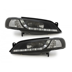 Phares DAYLINE Opel Vectra B 96-99 avec feux diurne LED  Noir