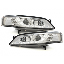 Phares DAYLINE Opel Vectra B 96-99 avec feux diurne LED  Chrome