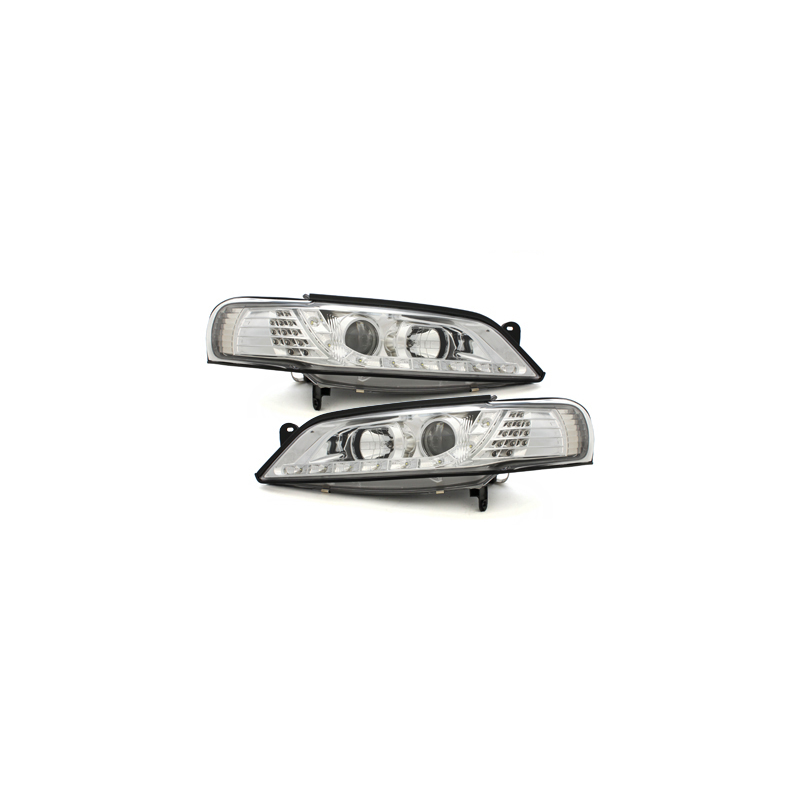 Phares DAYLINE Opel Vectra B 96-99 avec feux diurne LED  Chrome