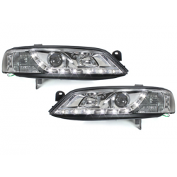 Phares DAYLINE Opel Vectra B 99-02 avec feux diurne LED  Chrome