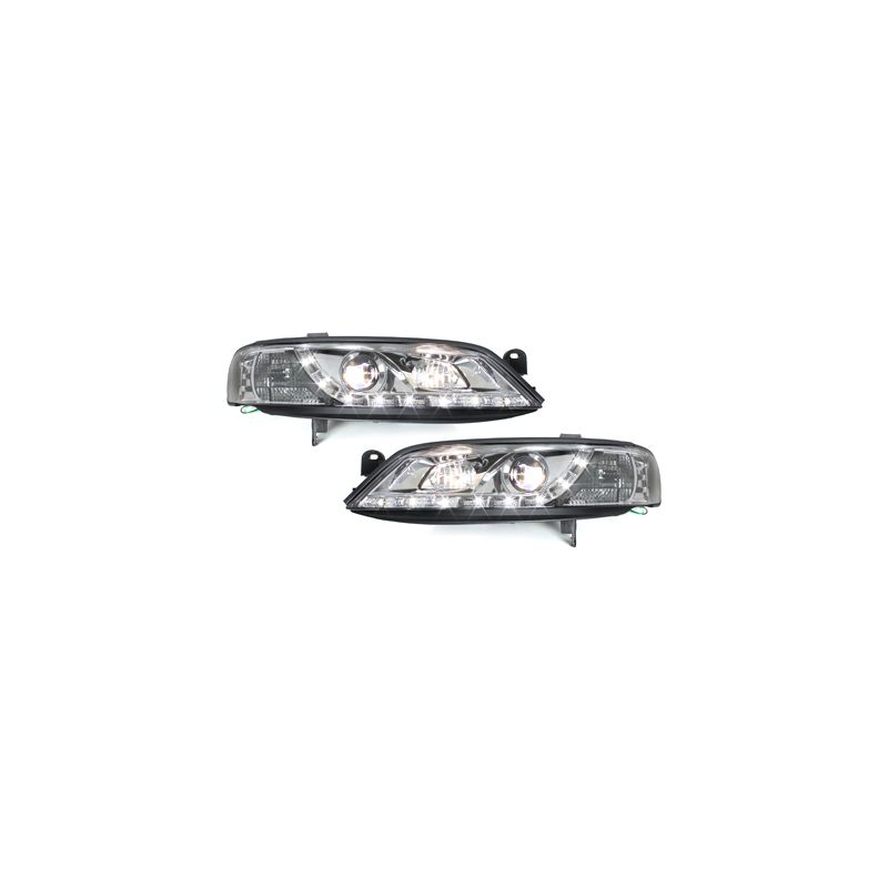 Phares DAYLINE Opel Vectra B 99-02 avec feux diurne LED  Chrome