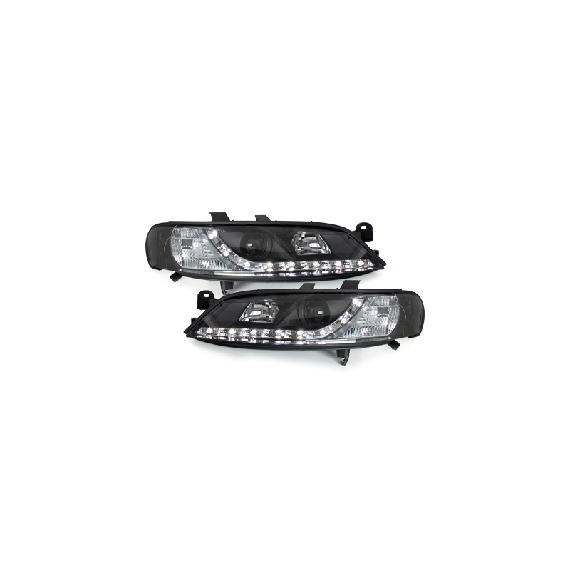 Phares DAYLINE Opel Vectra B 96-99 avec feux diurne LED  Noir