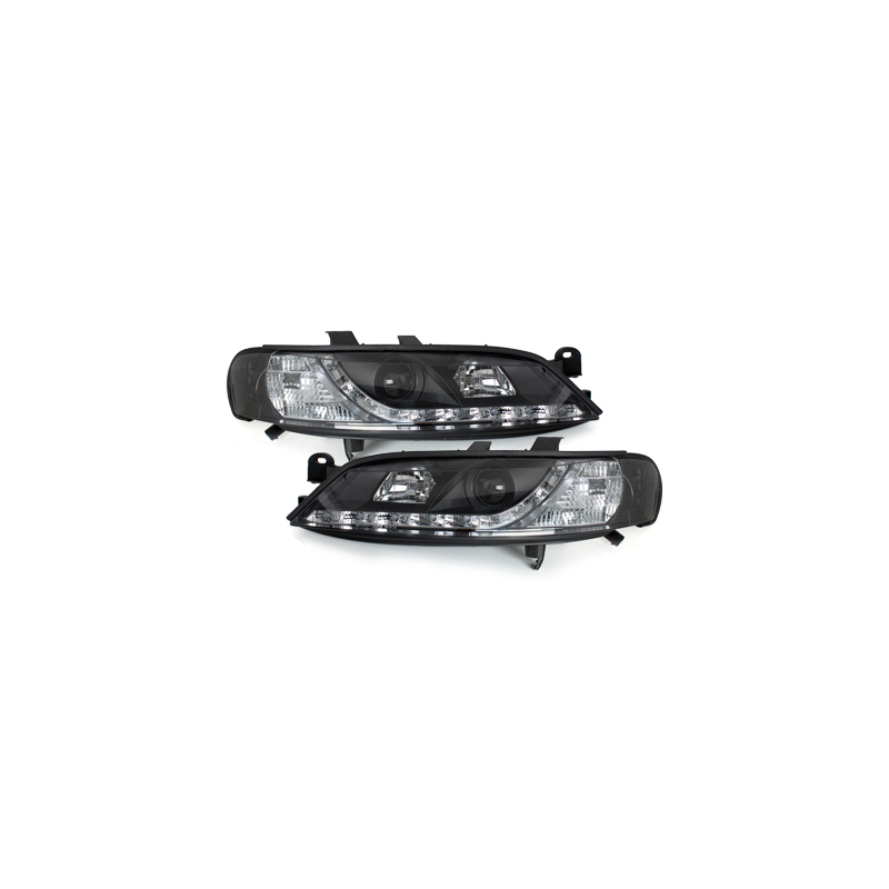 Phares DAYLINE Opel Vectra B 96-99 avec feux diurne LED  Noir