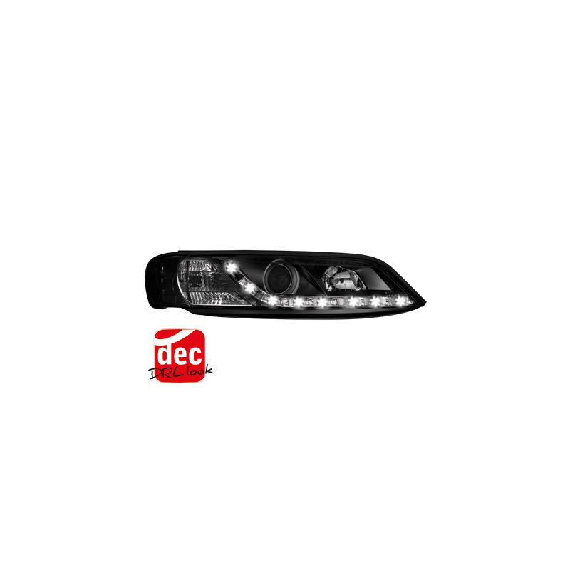 Phares DAYLINE Opel Vectra B 99-02 avec feux diurne LED  Noir